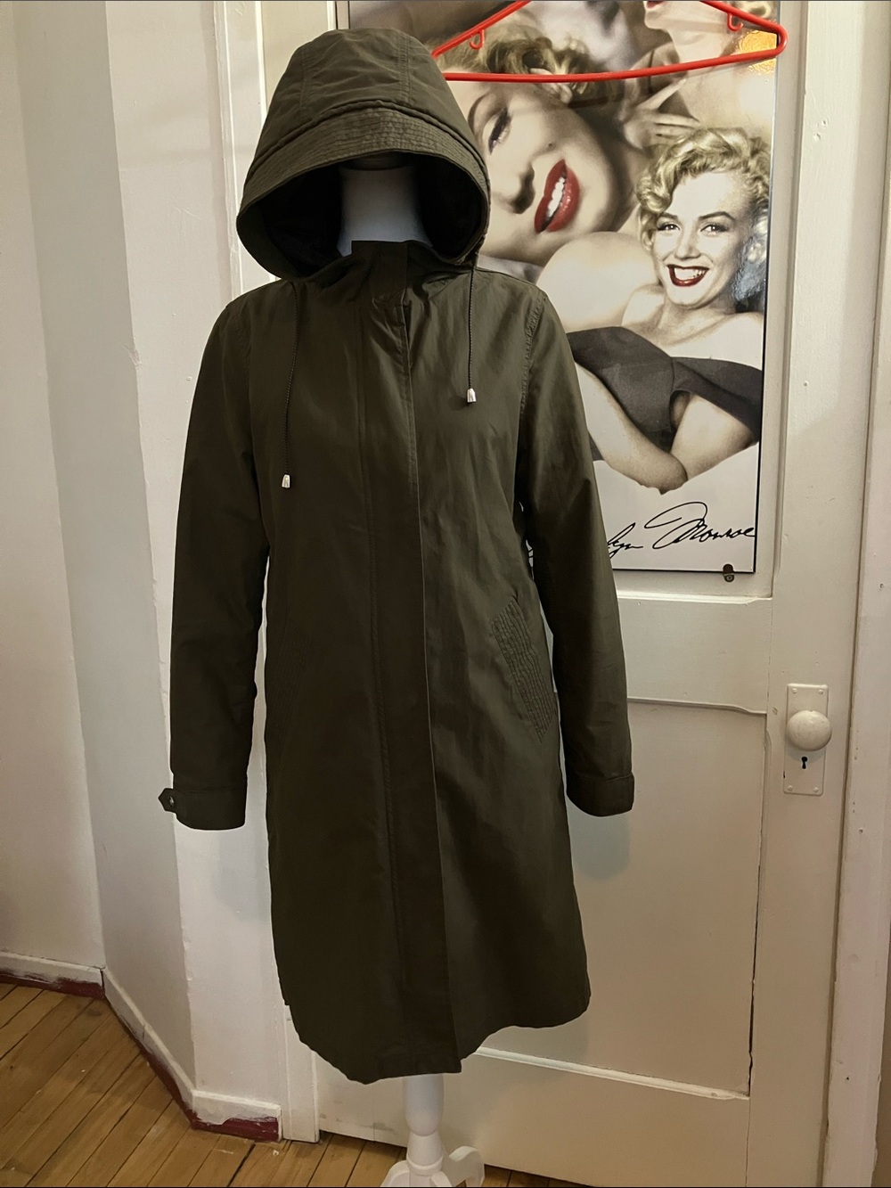 Zara Olive Green 2 in 1 Hooded Trench Coat